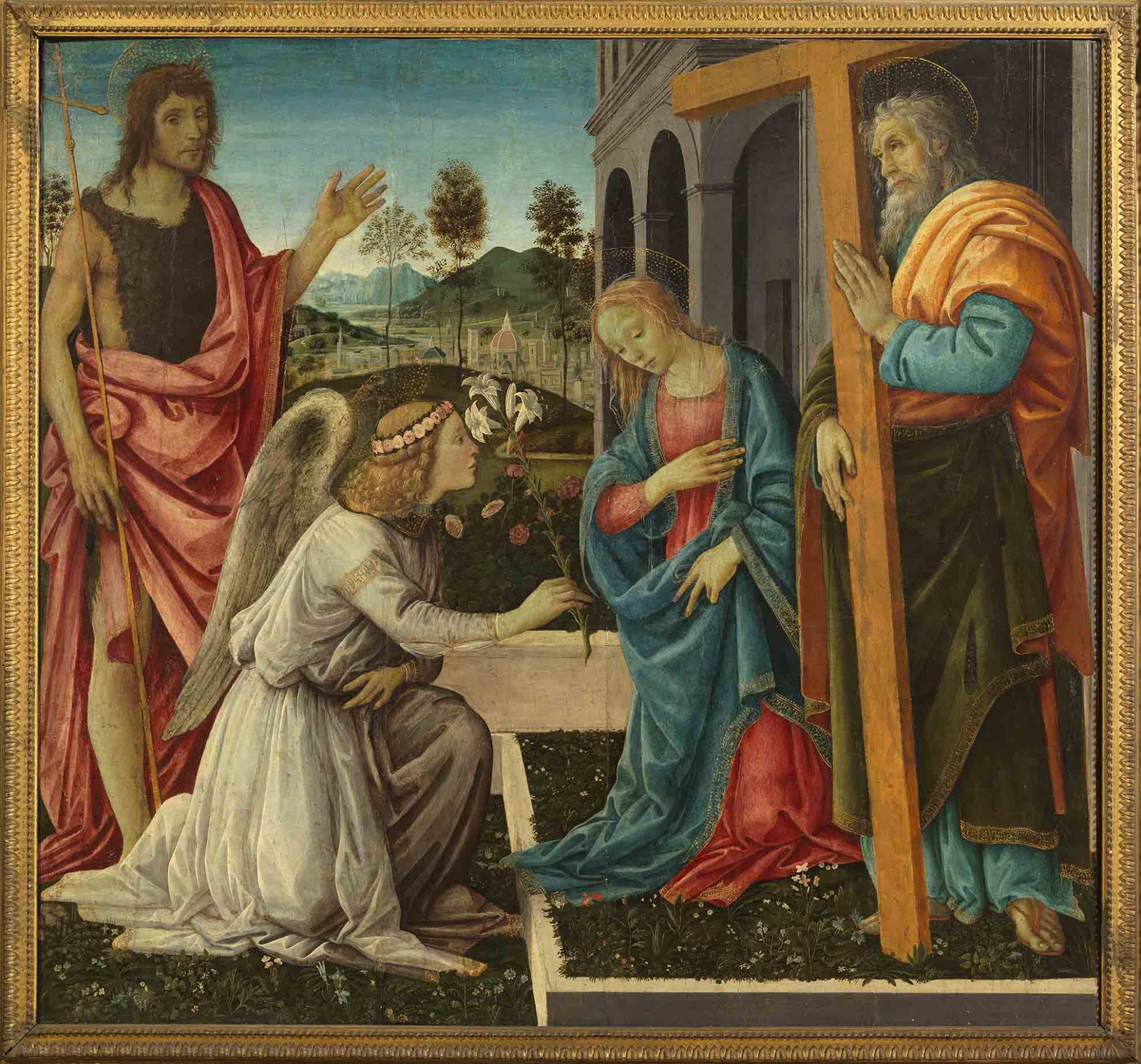 ll restauro del dipinto “Annunciazione e i santi Giovanni Battista e Andrea” del pittore Filippino Lippi”.